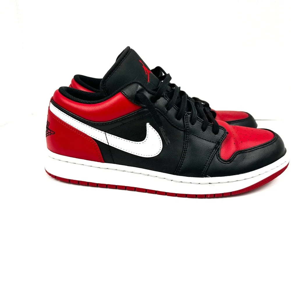 Air Jordan 1 Low Alternate Bred Toe Size 10 Men Sneaker 553558-066 VNDS Tread